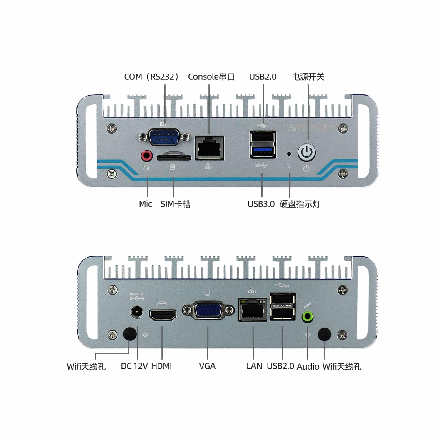J4125铝合金无风扇迷你工控机 SCI-S4010 - 图片 6
