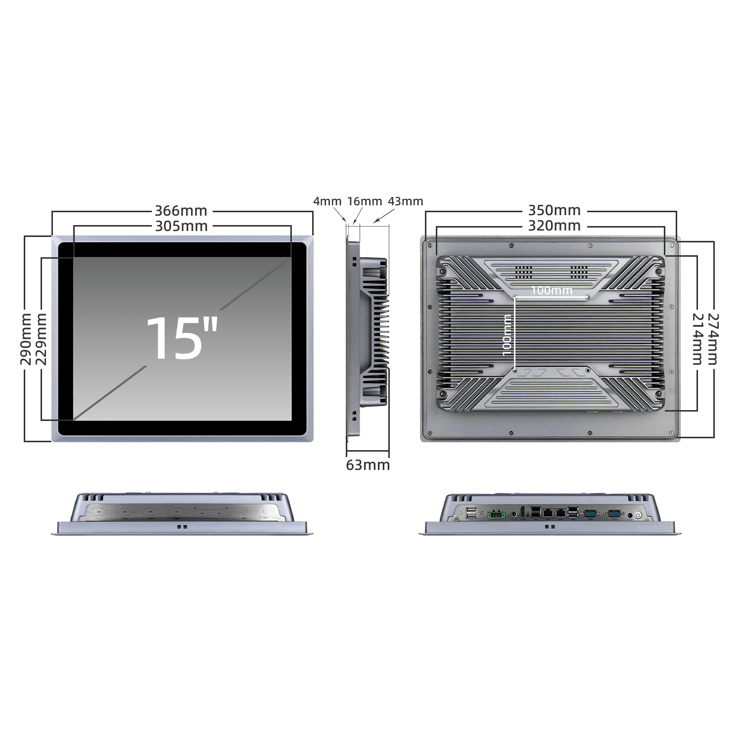 15寸电阻触摸屏工业电脑一体机 SCP-K150SZ - 图片 9