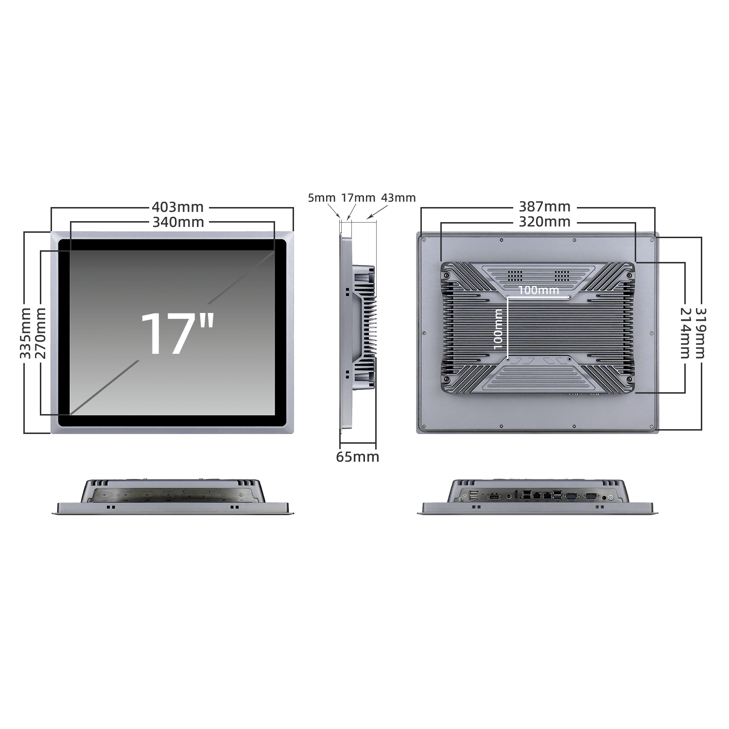 17寸无风扇触摸屏工业一体机 SCP-K170SR - 图片 8