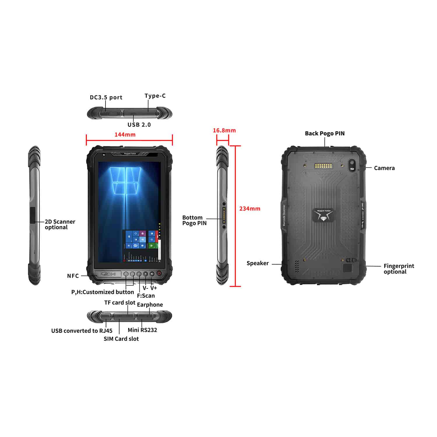 8寸i7-8500Y 加固三防平板电脑 SIP-M081 - 图片 5